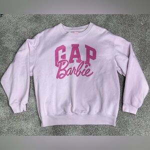 Gap X Barbie Arch Logo Pink Crewneck Sweatshirt Large